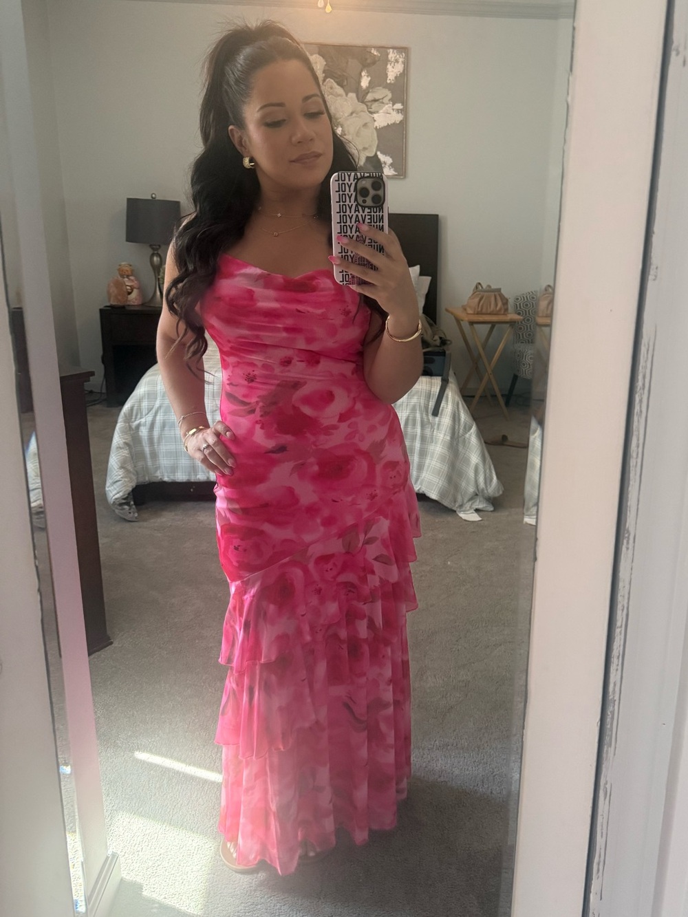 PRETTYGARDEN Women's Boho Floral Tiered Maxi Dress - Picture 3 of 3